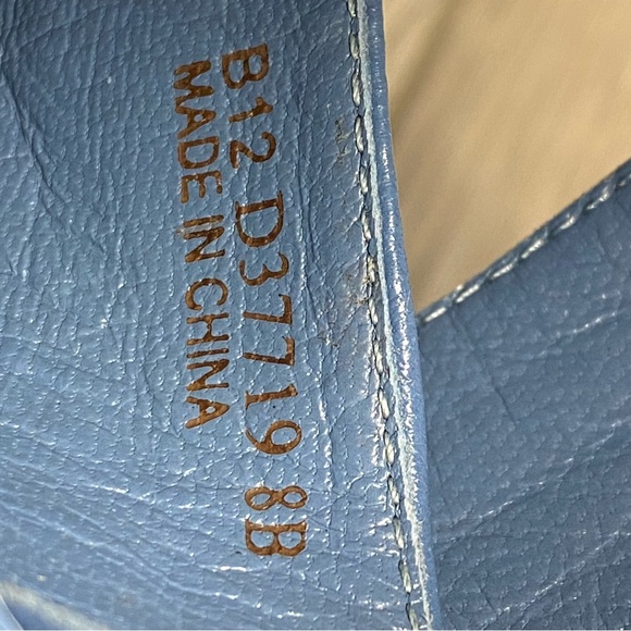 Cole Haan Wedge Sandals Women’s Size 8 B Dusty Blue Open Toe Shoes Zip Up Back - Picture 12 of 16